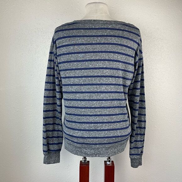 Twenty One Gray and Blue Striped Long Sleeve Top Size M EUC - Picture 3 of 7